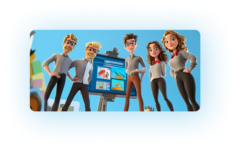 Digital marketing team illustration
